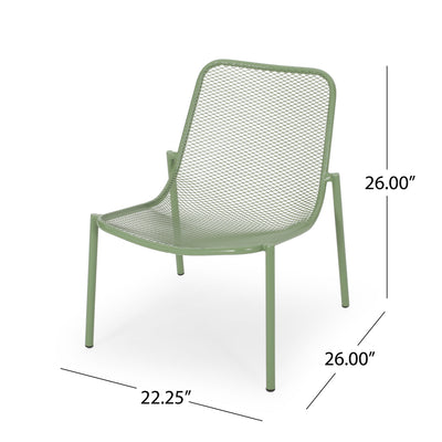 Outdoor Iron Chair With Mesh Design