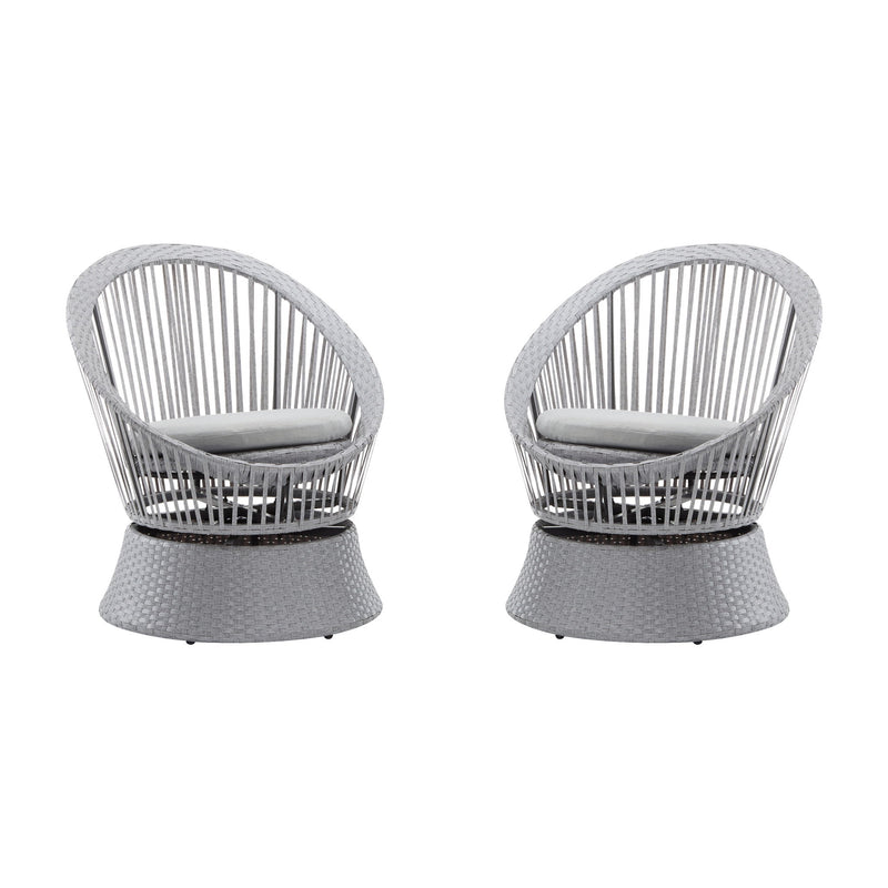 Modern Swivel Wicker Lounge Chair With Round Design