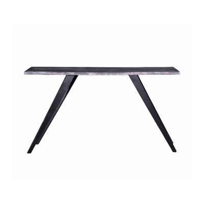 Acacia Wood And Metal Console Table, Live Edge, Angled Legs, Modern Living Room Furniture - Gray / Black