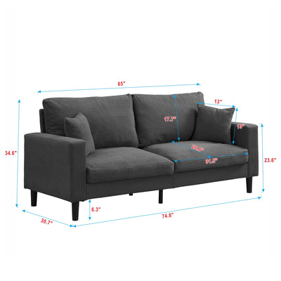 Modern Upholstered Resilience Three Seater Sofa