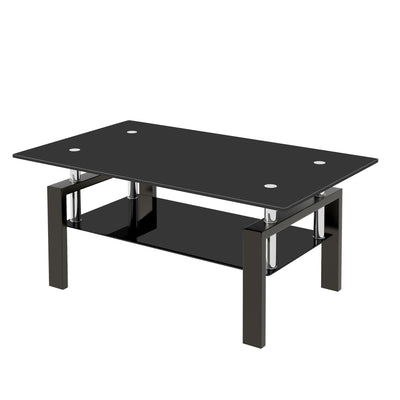 Tempered Glass Table With Storage