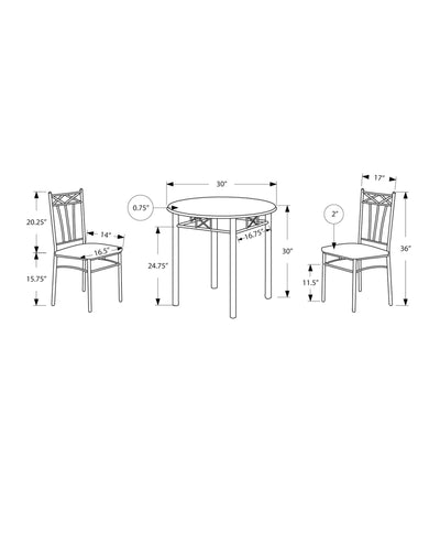 Dining Table Set Small Round 3 Pieces Set