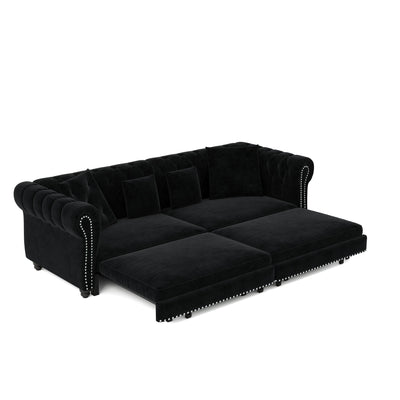 3 In 1 Convertible Sleeper Sofa Bed With Movable Ottoman