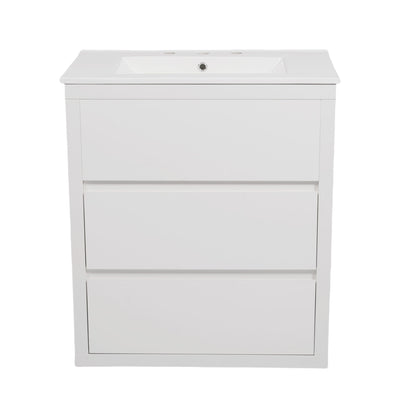 Double Sinks Bathroom Vanity Set With 2 Ceramic Basins