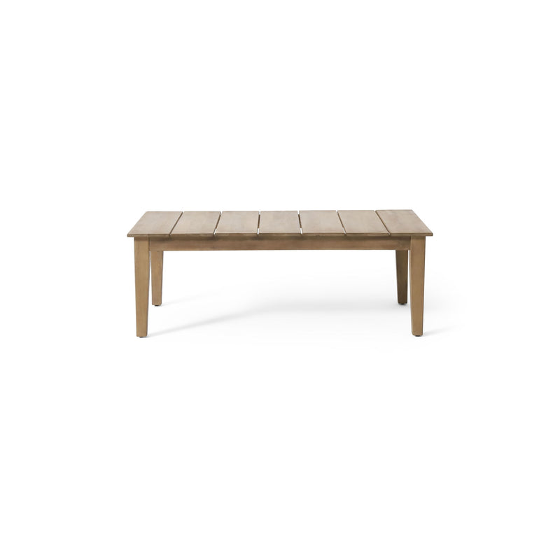 Outdoor Coffee Table With Slat Panel Top - Light Brown