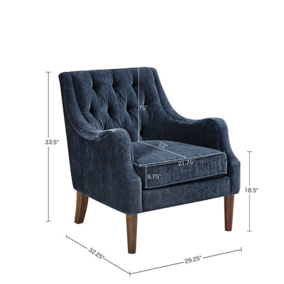 Button Tufted Accent Chair Vintage Style