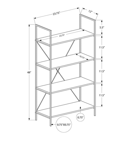 Bookshelf, Bookcase, 4 Tier, Office, Bedroom, Contemporary, Modern