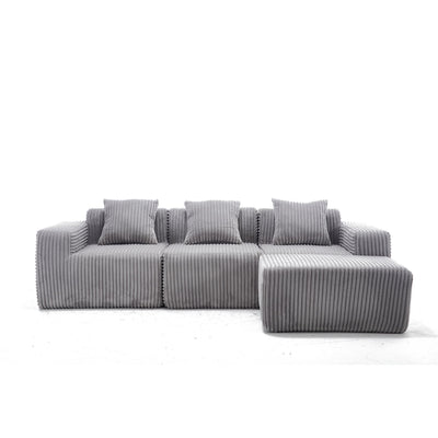 L - Shape Modern Minimalist Modular Sectional Sofa, Upholstered Cloud Couch With Deep Seats