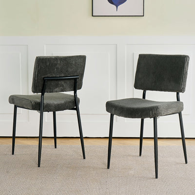 Modern Upholstered Dining Chair With Metal Legs