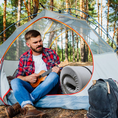 Memory Foam Camping Mattress With Water Resistant Zipper Cover - Gray