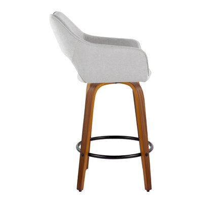 Mustang - Contemporary Fixed Height Counter Stool With Swivel With Round Footrest (Set of 2)