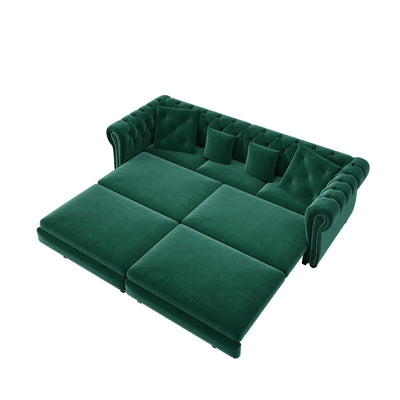 3 In 1 Convertible Sleeper Sofa Bed With Movable Ottoman