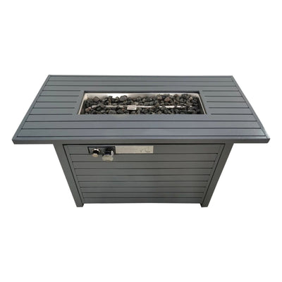 Propane Outdoor Fire Pit Table With Lid High-Quality Materials - Gray