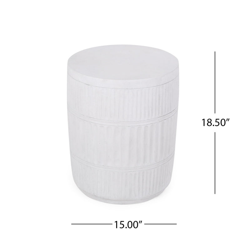 Outdoor Patio End Table - Antique White