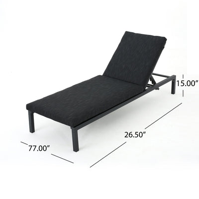 Modern Chaise Lounge With Wate Resistant Fabric Cushions