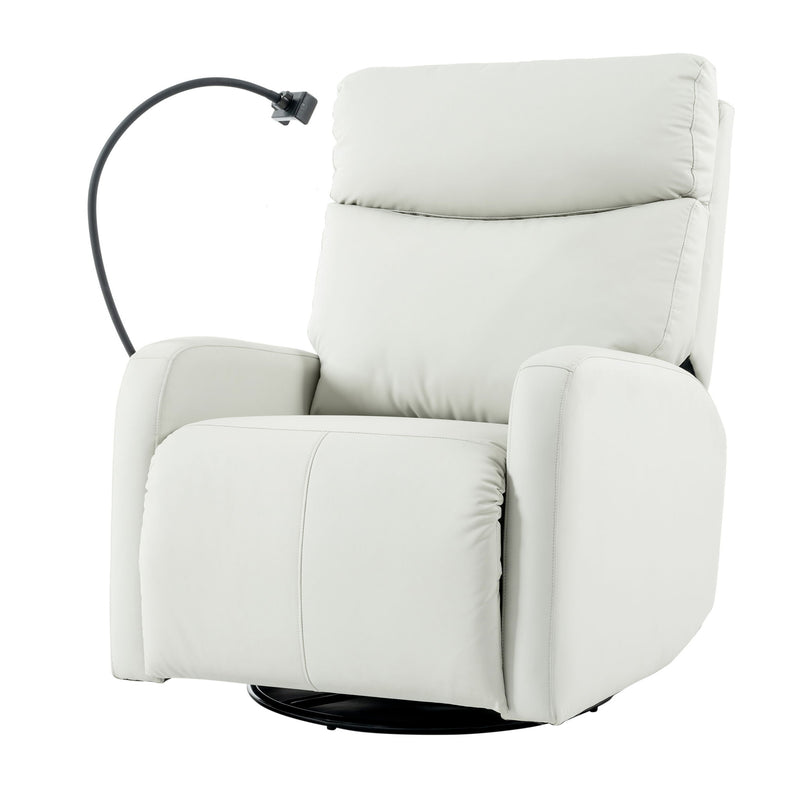 Rocking Recliner Chair, 360 Degree Swivel Nursery Rocking Chair, Glider Chair, Modern Small Rocking Swivel Recliner Chair For Bedroom, Living Room Chair Home Theater Seat, Phone Holder - Light Gray