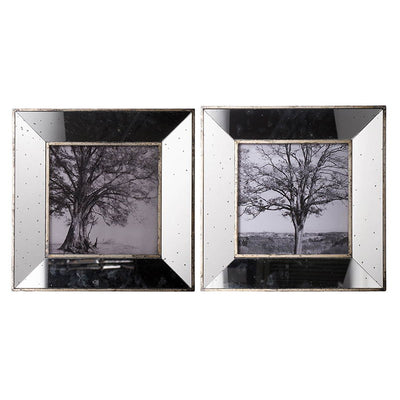 Vintage Reflective Picture Frames (Set of 2) - Silver