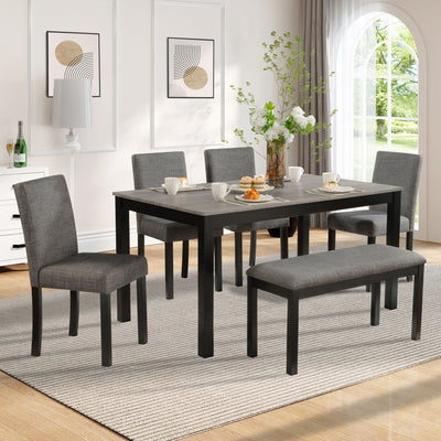 Modern Dining Table Set With Upholstered Chairs For Dining Room
