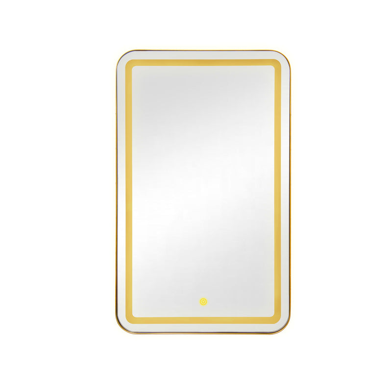 Rectangle Medicine Cabinet Mirror Bathroom Mirror With Storage Wall Mounted Medicine Mirror Cabinet With LED - Gold