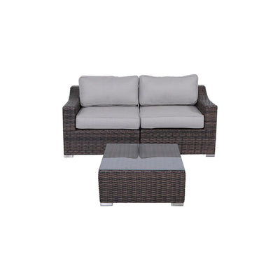 Outdoor Wicker Conversation Set With Cushions, All Weather