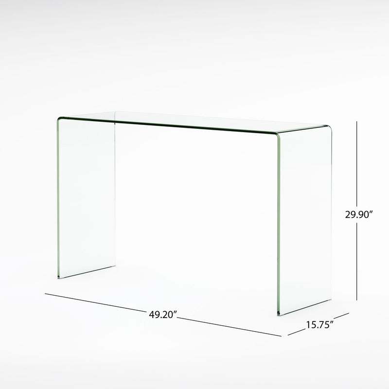 Cadyn - Tempered Glass Console Table Sleek Design - Clear