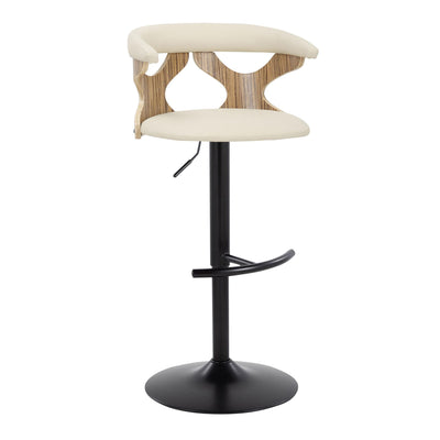 Gardenia - Contemporary Adjustable Barstool & Swivel With Rounded T Footrest (Set of 2)