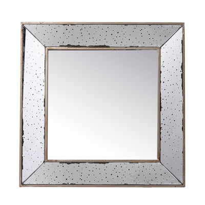 Distressed Accent Mirror, Traditional Style Framed Wall Mirror For Living Room