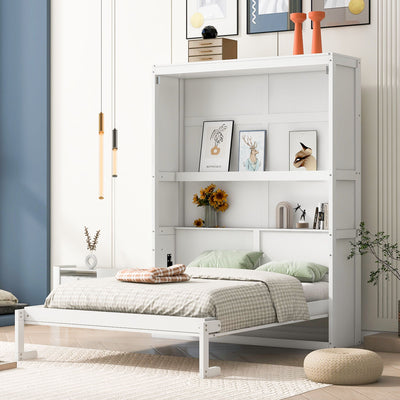 Murphy Wall Bed With Shelves, Space Saving