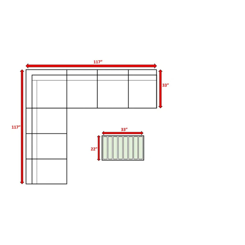 Wicker Sectional Sofa With Cushions And Table
