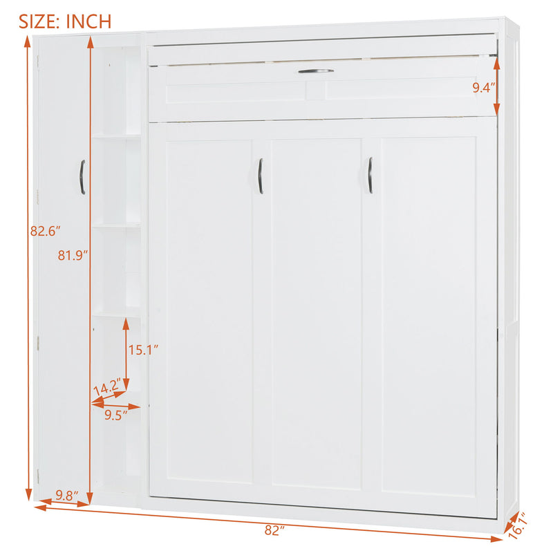 Murphy Wall Bed With Shelves, Wardrobe And LED Lights