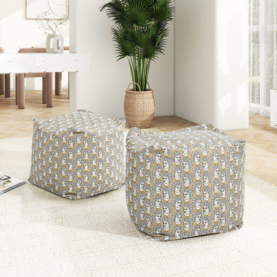 Pouf Luxury Oversized Bean Bag Cube Ottoman