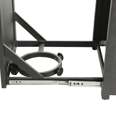 Aluminum Rectangle Fire Table With Fire Glass And Cover - Antique Bronze