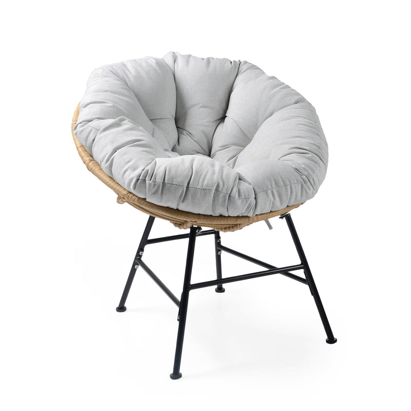 Palos - Outdoor Wicker Lounge Chair (Set of 2) - Brown / Light Gray