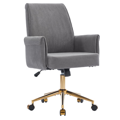 Ergonomic Mid-Back Office Chair With Striped Velvet Fabric