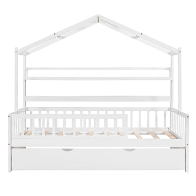Playhouse Bed With Trundle, Kids Bed With Shelf