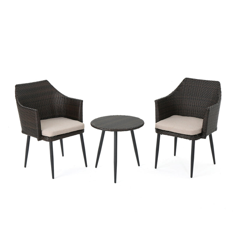 Kenneth - 3 Pieces Chat Set Outdoor Furniture - Brown Multi