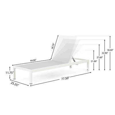 Outdoor Patio Chaise Lounge With 5 Reclining Positions