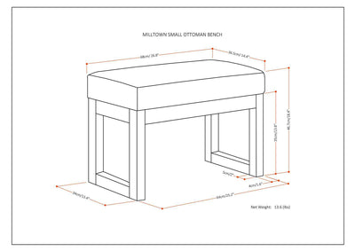 Milltown - Upholstered Ottoman Bench
