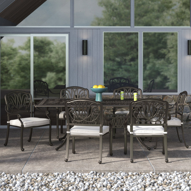 Rectangular Long Dining Set With Sunbrella Cushions