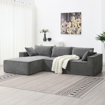Free Combination Minimalist Style Modular Sectional, Wrinkle Resistant Couch Set L Shaped Compressed Sofa For Living Room