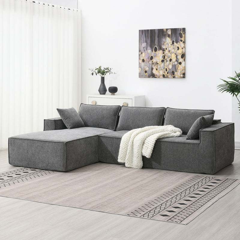 Free Combination Minimalist Style Modular Sectional, Wrinkle Resistant Couch Set L Shaped Compressed Sofa For Living Room