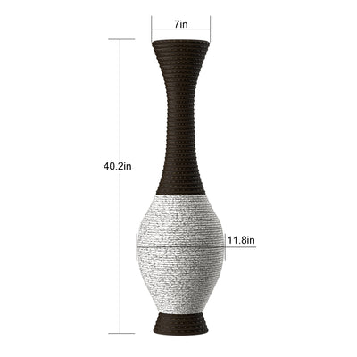 Tall Designer Floor Vase With Elegant 2 Tone