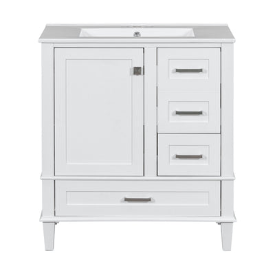 Bathroom Vanity, Modern Bathroom Cabinet With Sink Combo Set, Bathroom Storage Cabinet With A Soft Closing Door And 3 Drawers, Solid Wood Frame