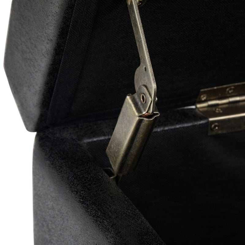 Avalon - Storage Ottoman Bench - Distressed Black