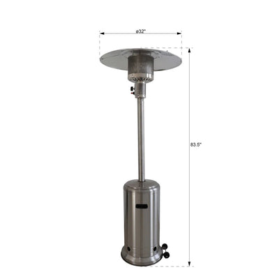 46000 Btu Propane Patio Heater - Steel Gray
