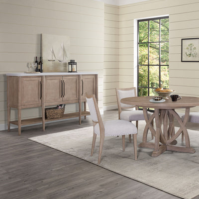 Cement Topped Server With Cane Insets - Sand