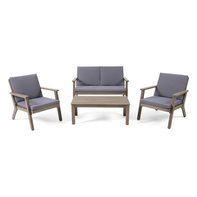 Avacyn - Outdoor Acacia Wood 4 Seater Chat Set With Cushions