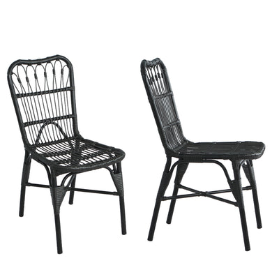 Outdoor Wicker Patio Dining Chairs Set With Durable Frame And Rattan Weave