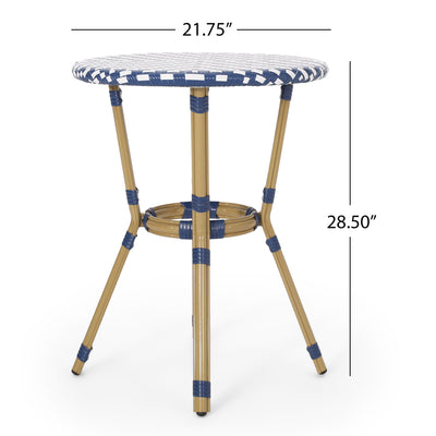 French Bistro Table Outdoor Elegance - White / Blue