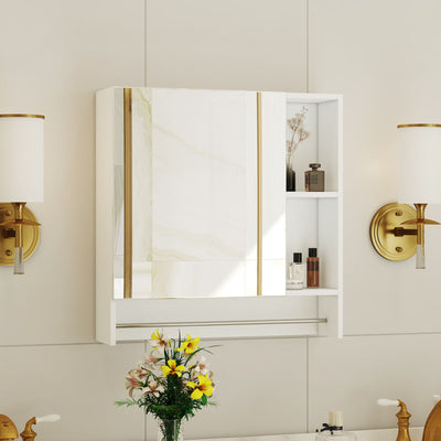 Wall Mounted Bathroom Storage Medicine Cabinet Cabinet With Mirror Door